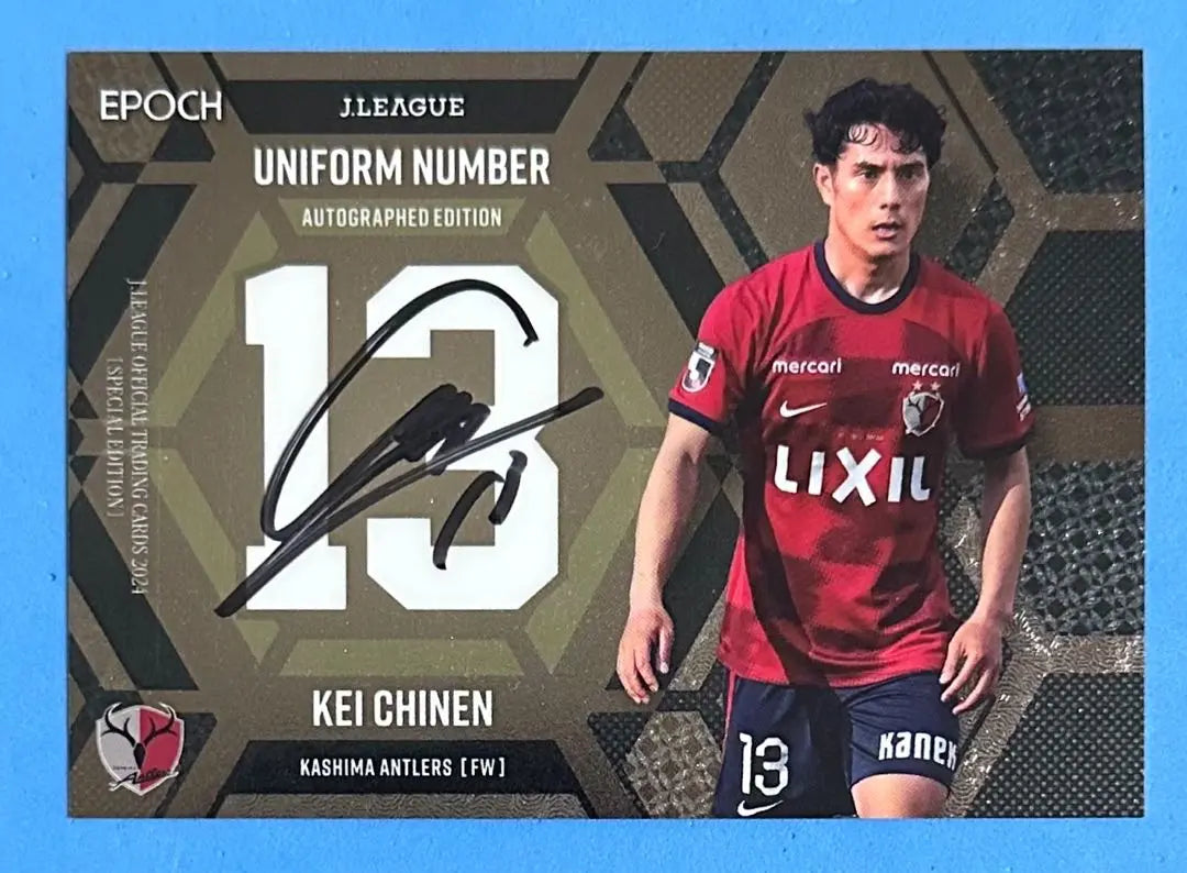 EPOCH 2024 J League SE Kashima Antlers Autographed Card Chinen Kei