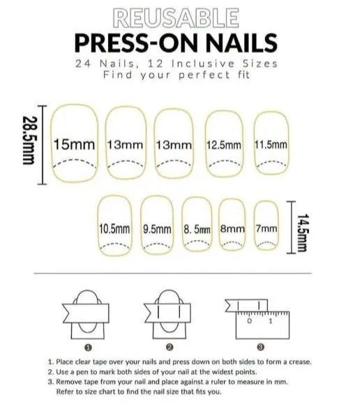 ●Nail Tip☆24 Pieces Medium Blue White Korean Mass Production Type Winter