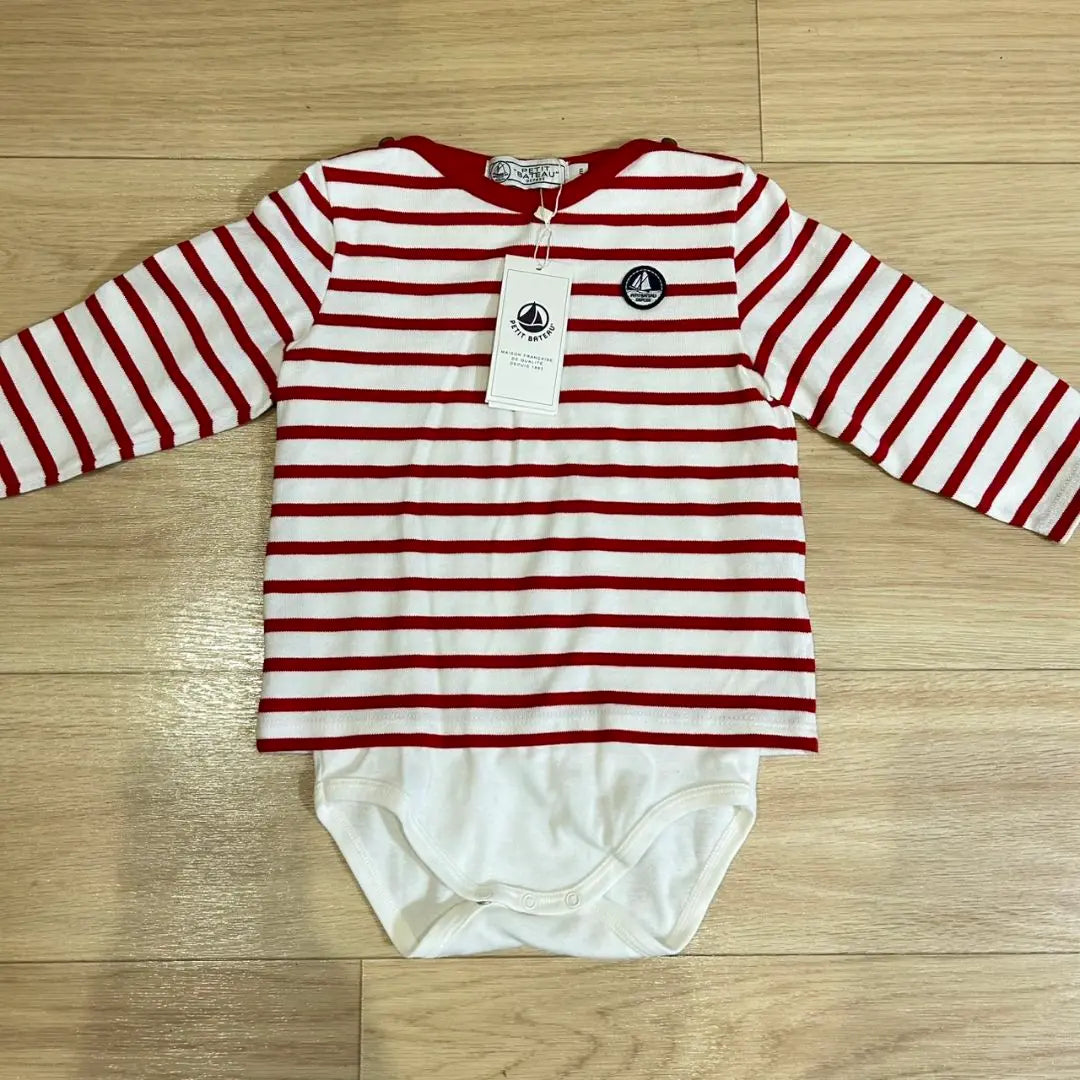 PETIT BATEAU Mariniere Long Sleeve Combination 86cm Rompers | PETIT BATEAU マリニエール 長袖 コンビボディ 86cm ロンパース