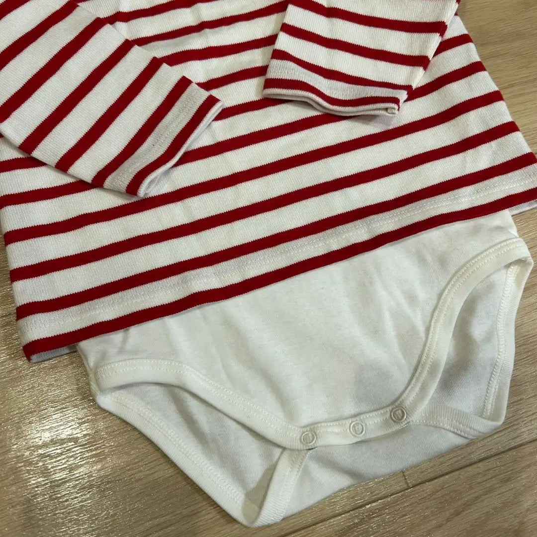 PETIT BATEAU Mono Mariniere Combinado Manga Larga 86cm | PETIT BATEAU マリニエール 長袖 コンビボディ 86cm ロンパース