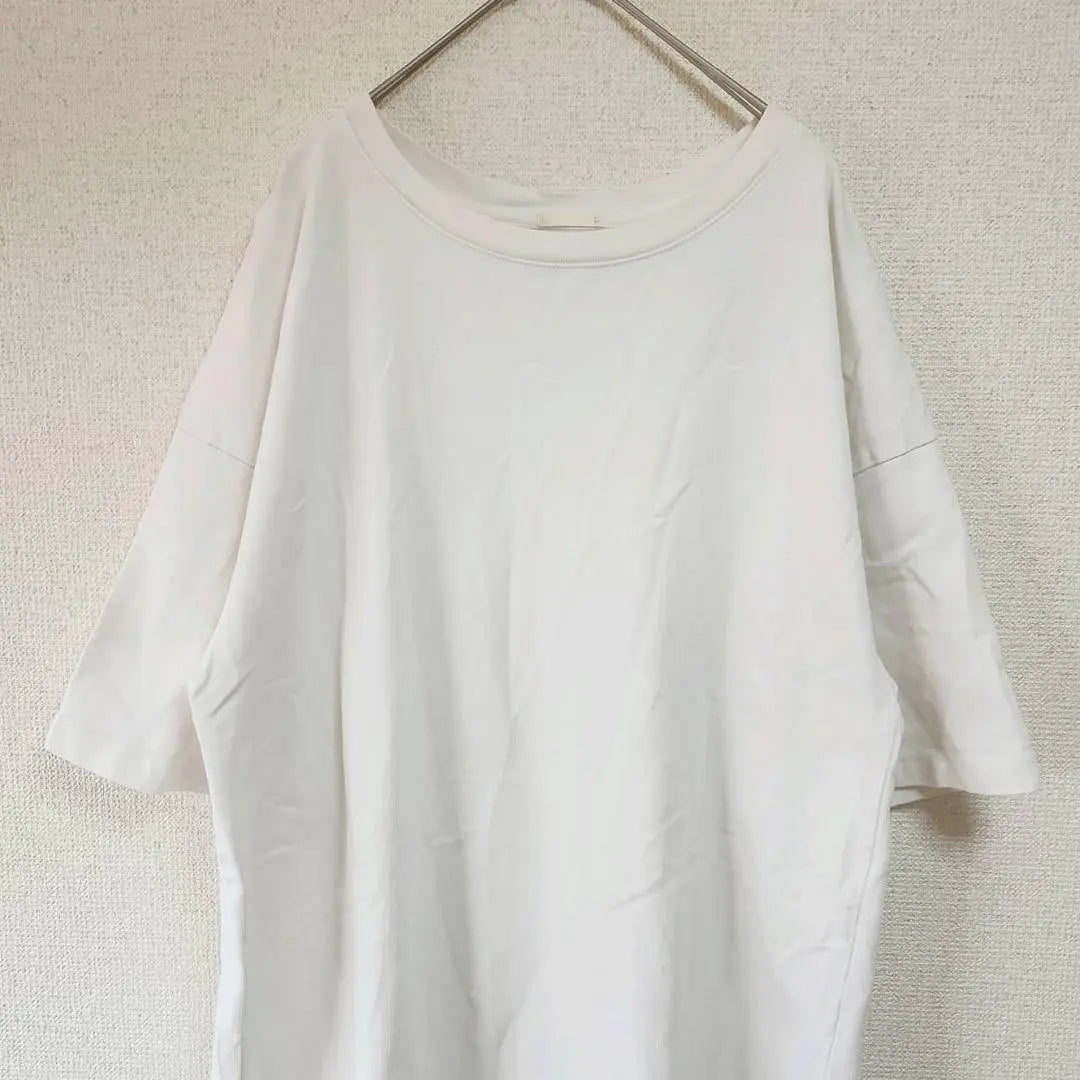 [GU] (L) Simple T-shirt/Plain short sleeve/Tunic length casual shirt/Mixed