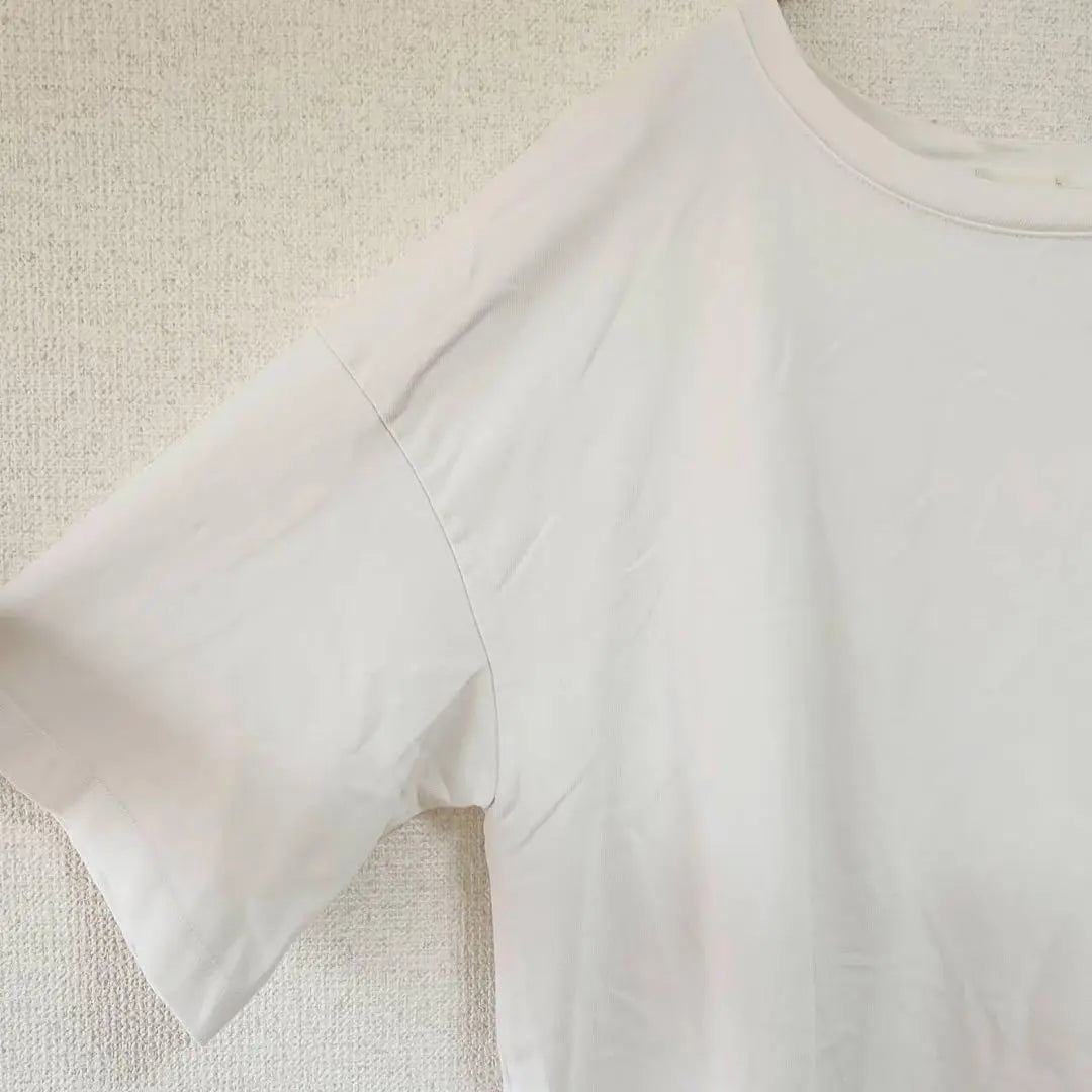 [GU] (L) Simple T-shirt/Plain short sleeve/Tunic length casual shirt/Mixed