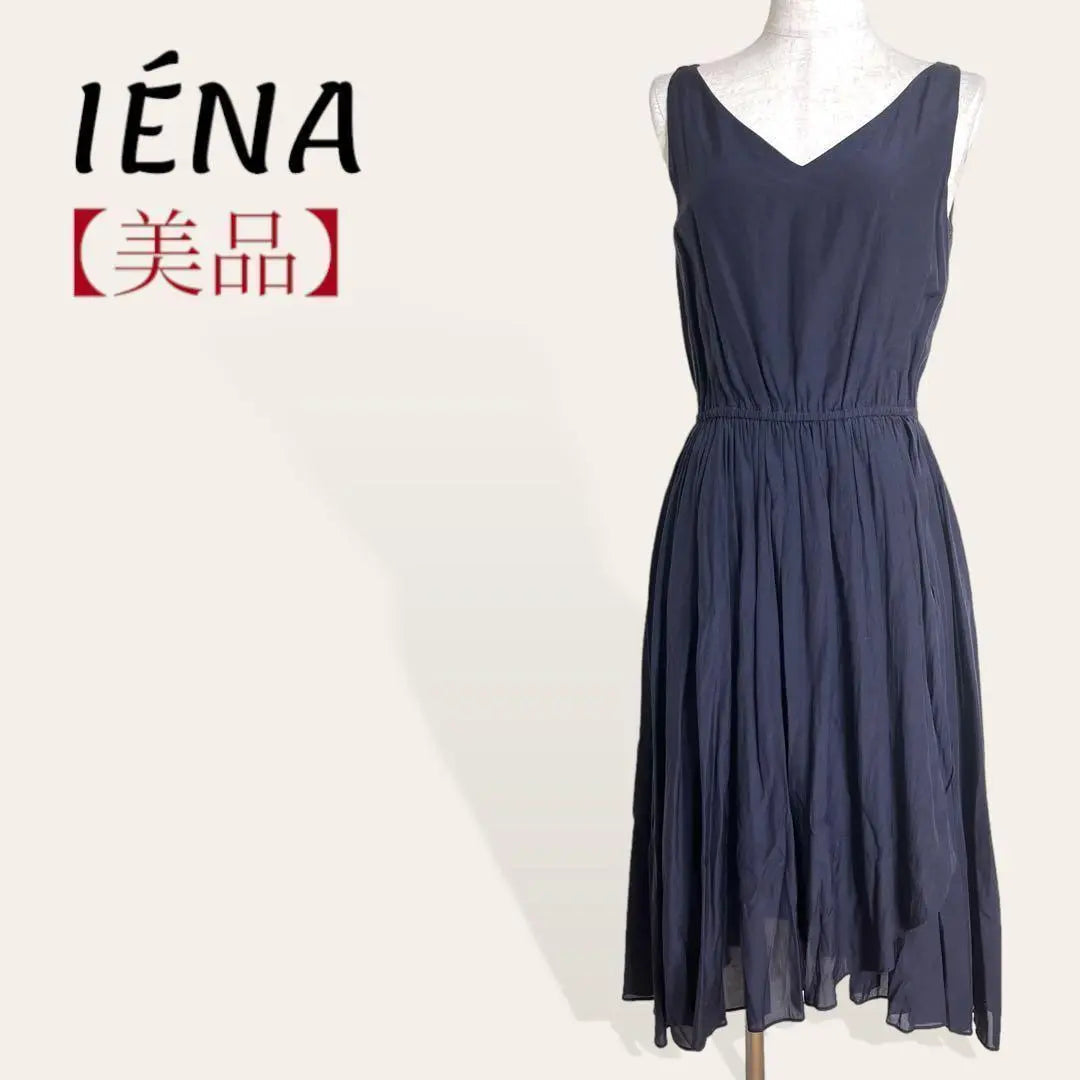 ❤️Vestido con volantes estilo cruzado de gasa azul marino popular de Jena, talla 36 S