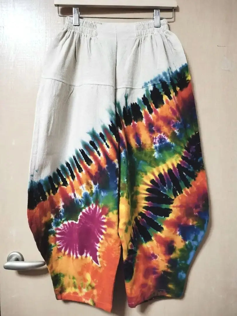 Ethnic tie-dye dye Aladdin pants, natural cotton, unisex, new 3/123