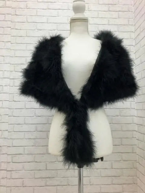 (J12212) New EmiriaWiz Fur Shawl Black