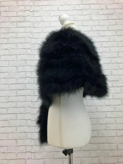 (J12212) New EmiriaWiz Fur Shawl Black