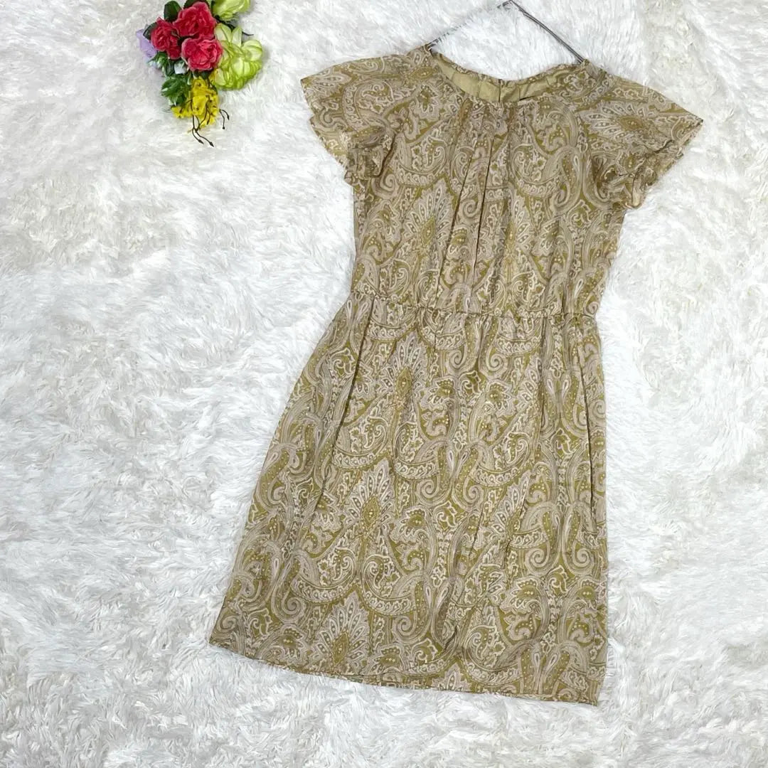 23 Ward [36] Knee-length dress, ruffled sleeves, elastic waist, paisley pattern, lining