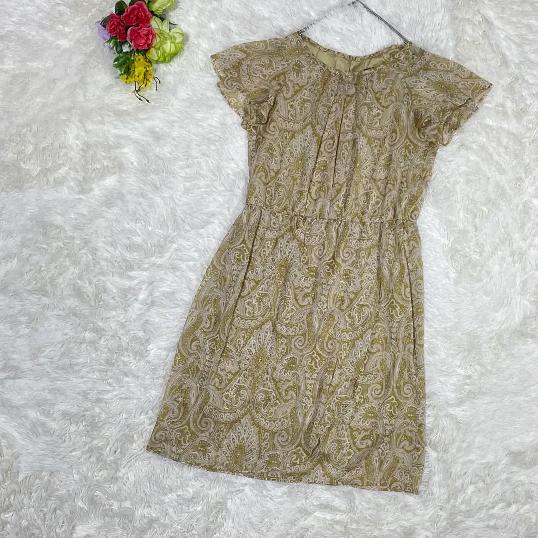 23 Ward [36] Knee-length dress, ruffled sleeves, elastic waist, paisley pattern, lining