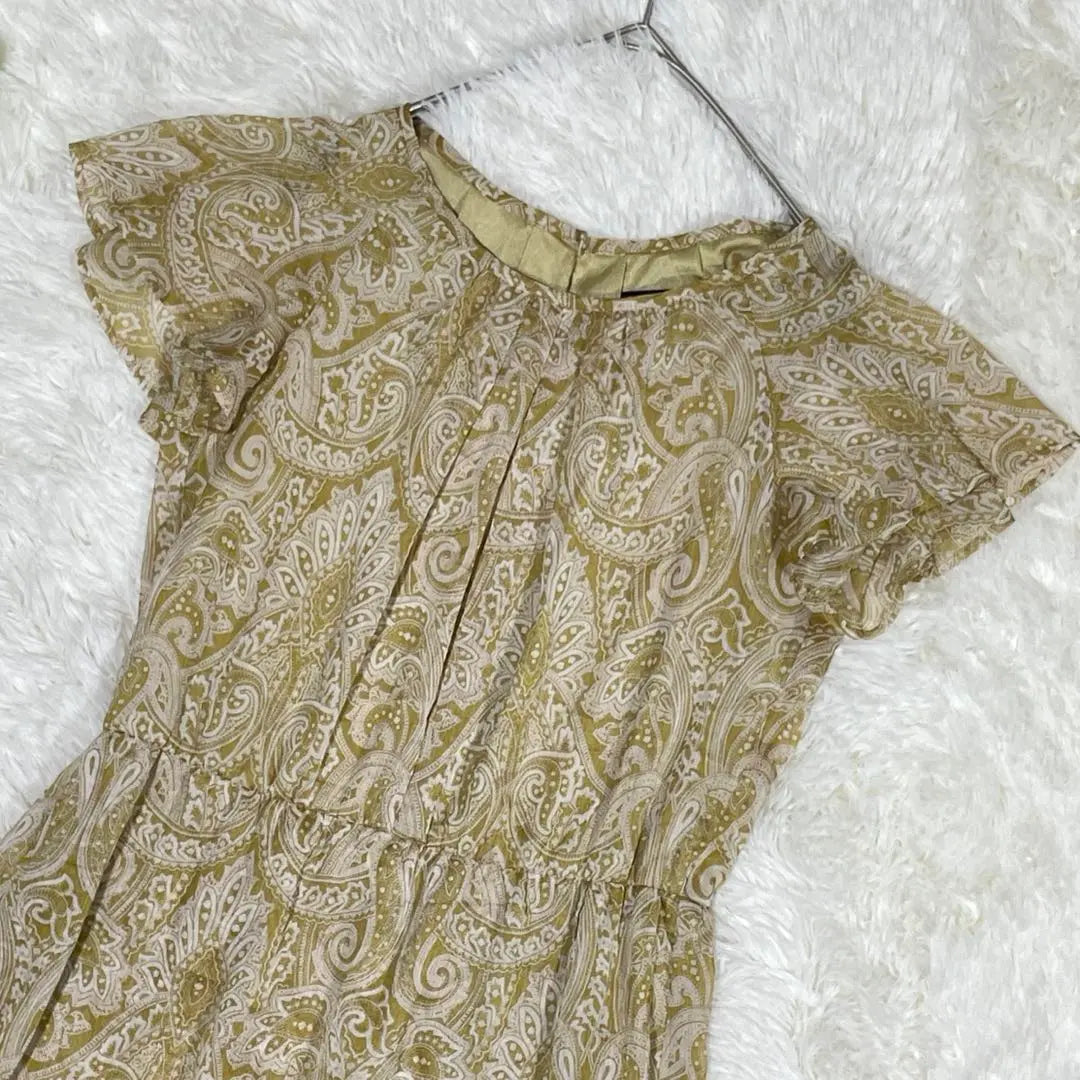 23 Ward [36] Knee-length dress, ruffled sleeves, elastic waist, paisley pattern, lining