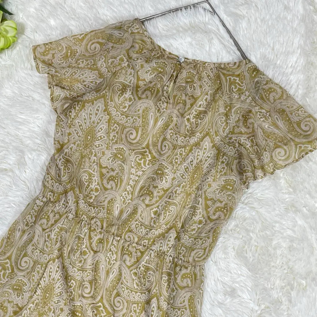 23 Ward [36] Knee-length dress, ruffled sleeves, elastic waist, paisley pattern, lining