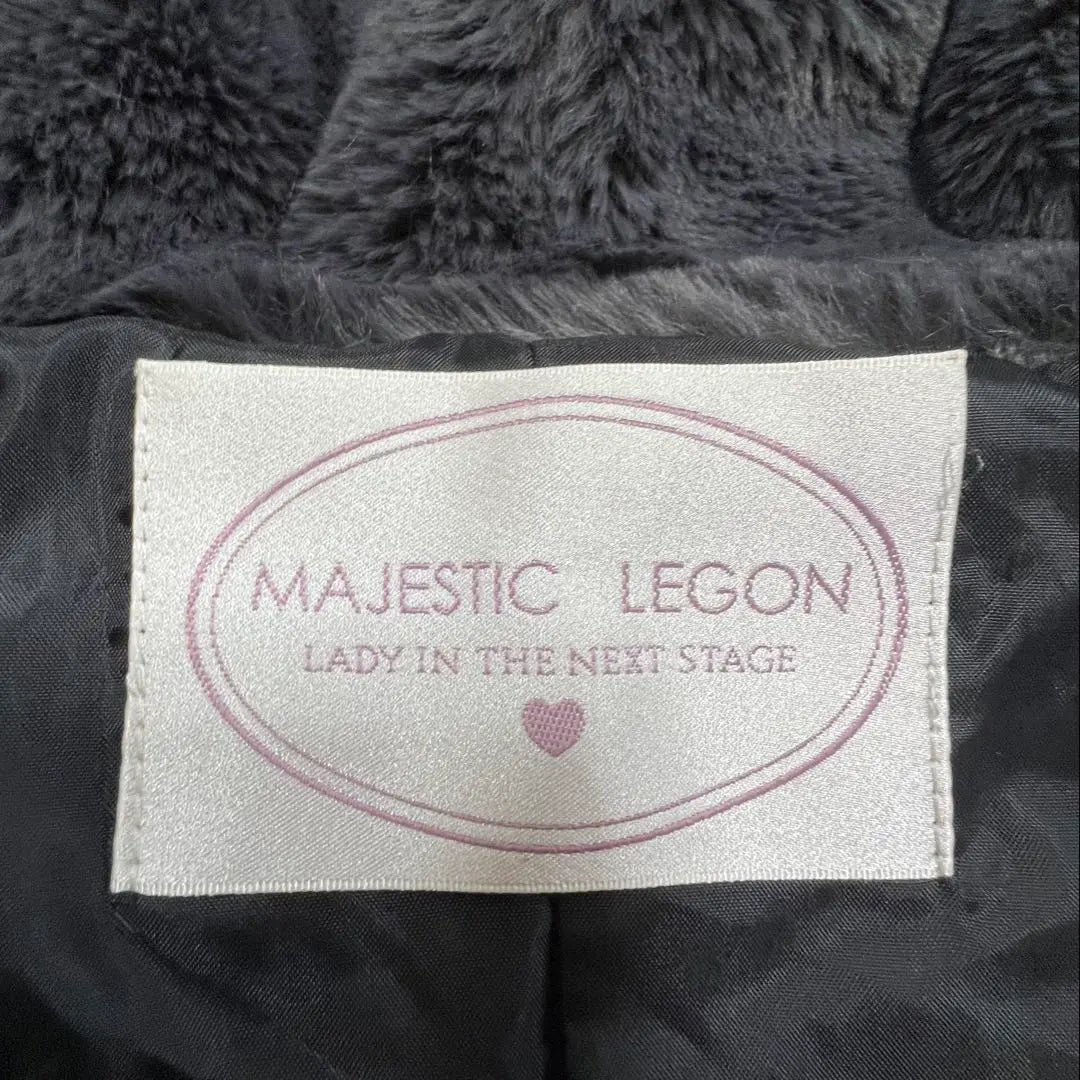 Beautiful condition Majestic Legon Hooded Furr Eco Down Black & Gray Cute M