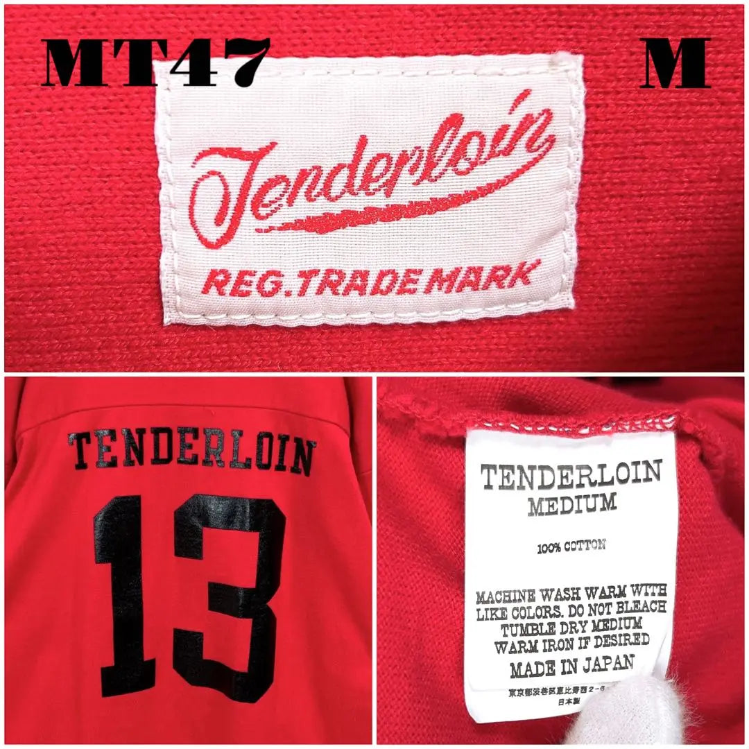 ★Limited listing★ TENDERLOIN long sleeve T-shirt long T-shirt NFL red red M