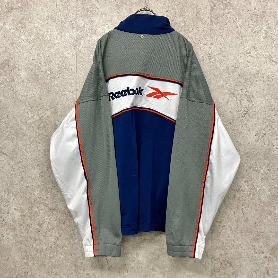 Rare Design 90s USA Vintage Reebok Double-sided Embroidered Track Jacket L