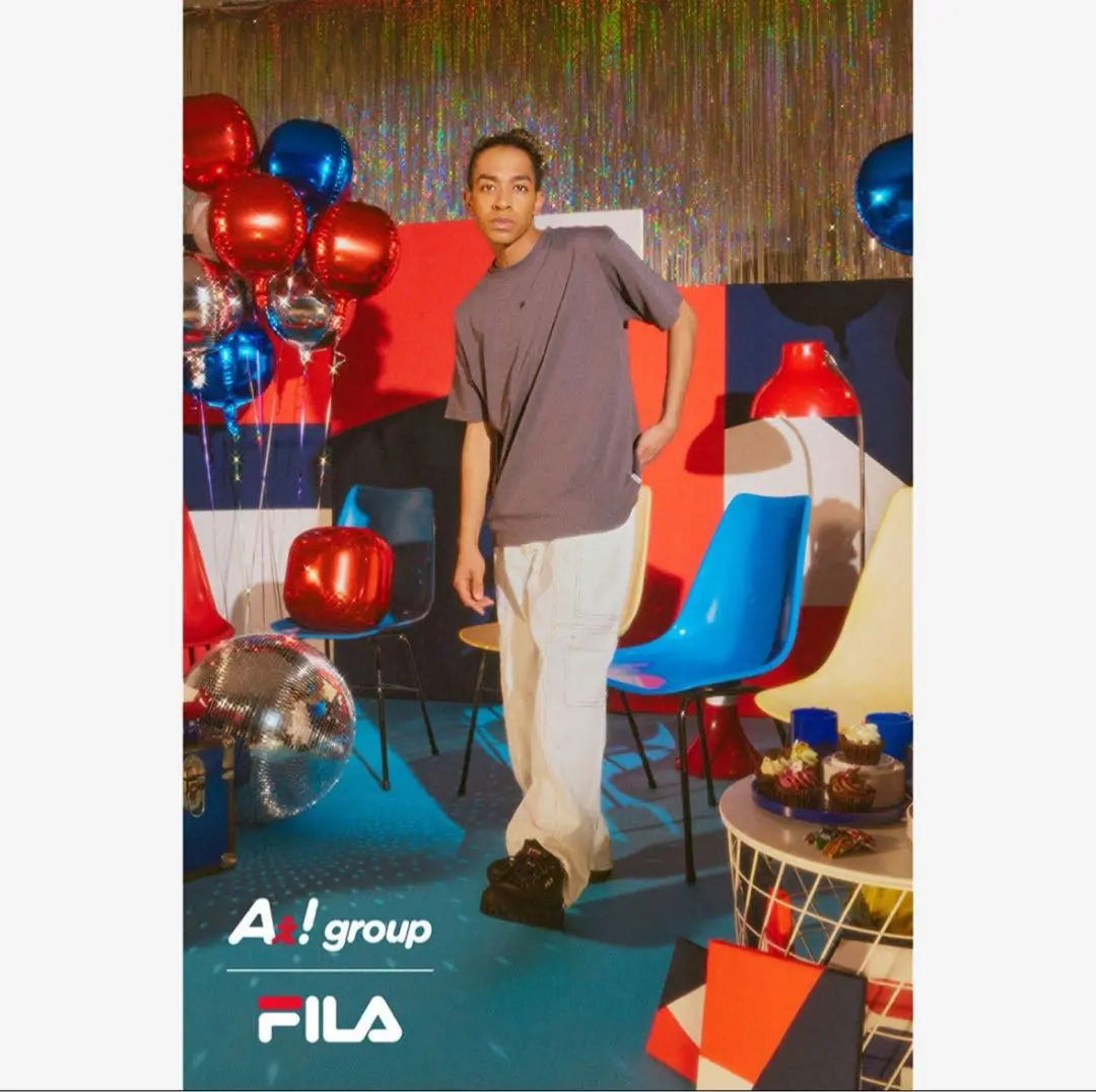 [Weared by Ae! Group] FILA Short Sleeve T-shirt M Black