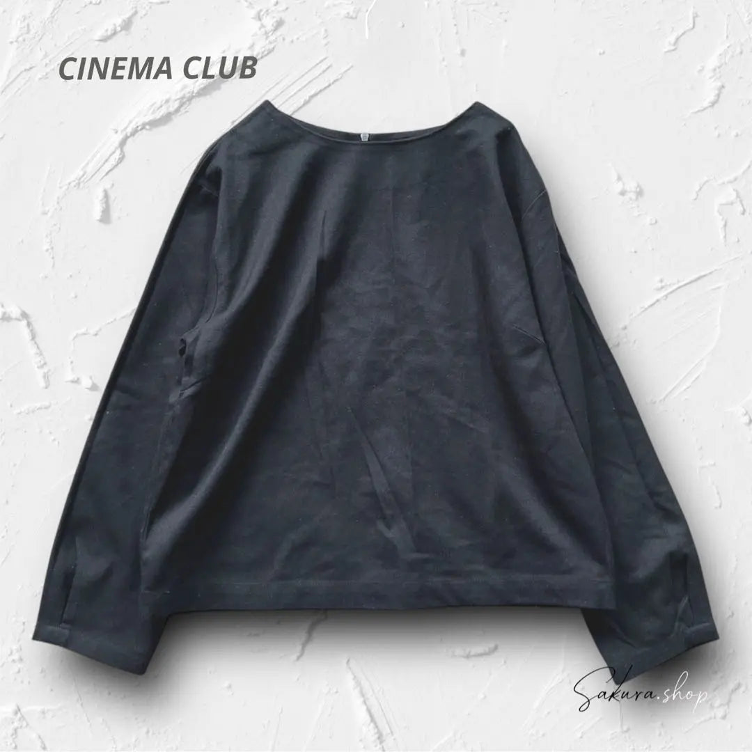 1235 [Cinema Club] Long -sleeved cut -and -sew/blouse (M) clean casual black | 1235【シネマクラブ】長袖カットソー/ブラウス（M）きれいめカジュアル 黒