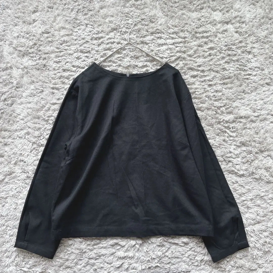 1235 [Cinema Club] Long -sleeved cut -and -sew/blouse (M) clean casual black | 1235【シネマクラブ】長袖カットソー/ブラウス（M）きれいめカジュアル 黒