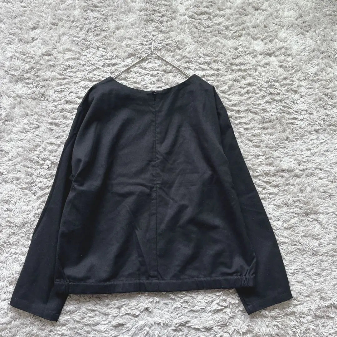 1235 [Cinema Club] Blusa/corte y costura de manga larga (M) clean casual negro | 1235【シネマクラブ】長袖カットソー/ブラウス（M）きれいめカジュアル 黒