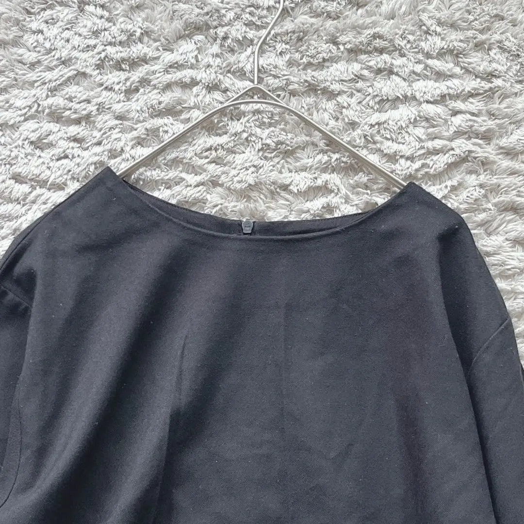 1235 [Cinema Club] Long -sleeved cut -and -sew/blouse (M) clean casual black | 1235【シネマクラブ】長袖カットソー/ブラウス（M）きれいめカジュアル 黒