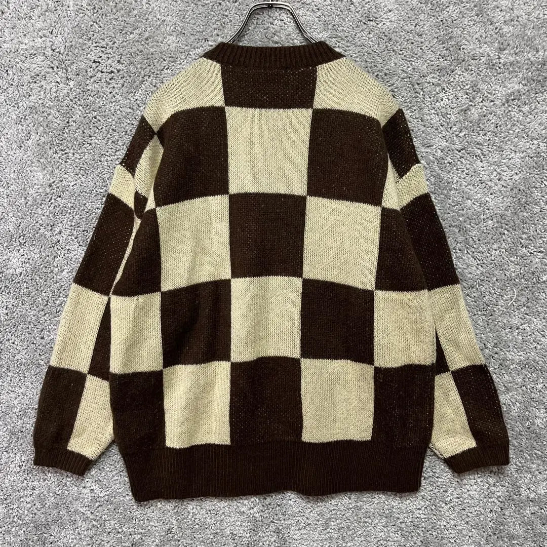 ★ Emoda [F] Wide Checker Knit Pullover Casual AK2392 | ★エモダ【F】ワイドチェッカーニット プルオーバー　カジュアルAK2392