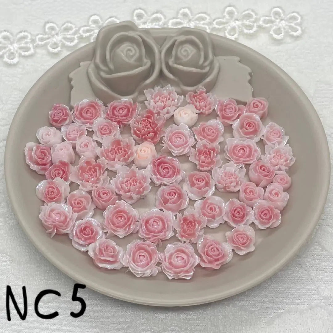 NC5 Rose Peony Camellia Rose Nail Art Parts Resin 480 25