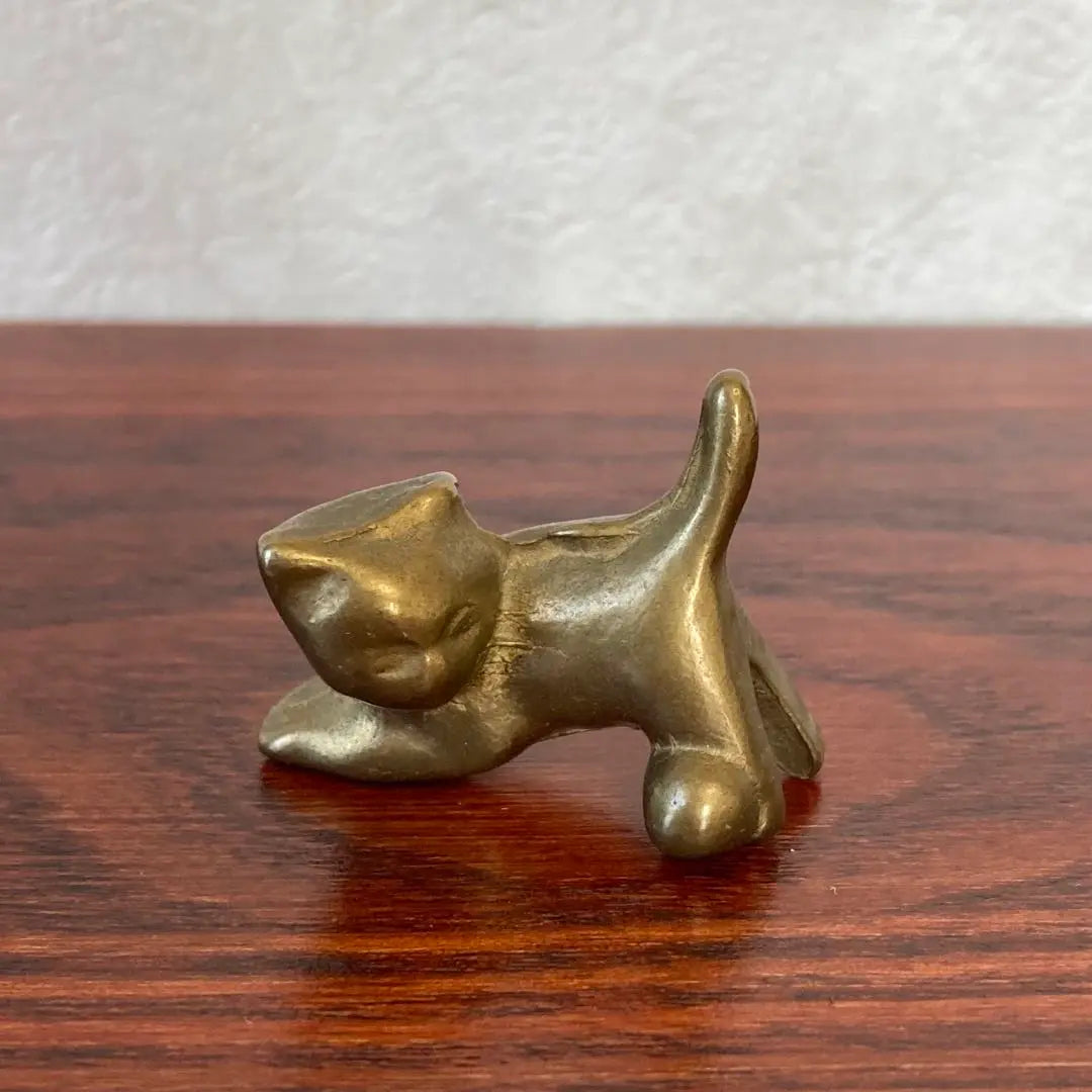 Cat Brass Brass Miniature Figurine Metal Figure Flea Market Vintage