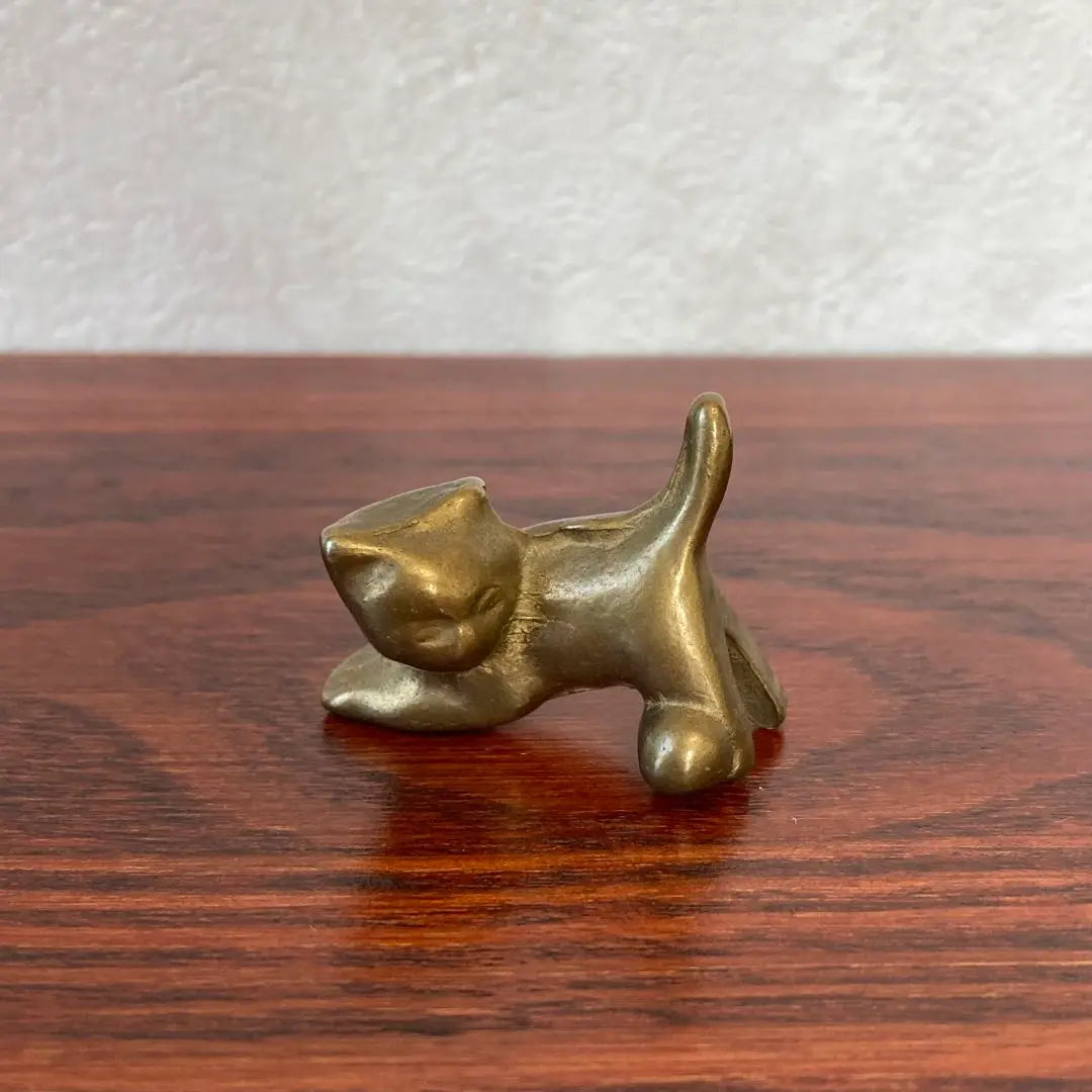 Cat Brass Brass Miniature Figurine Metal Figure Flea Market Vintage