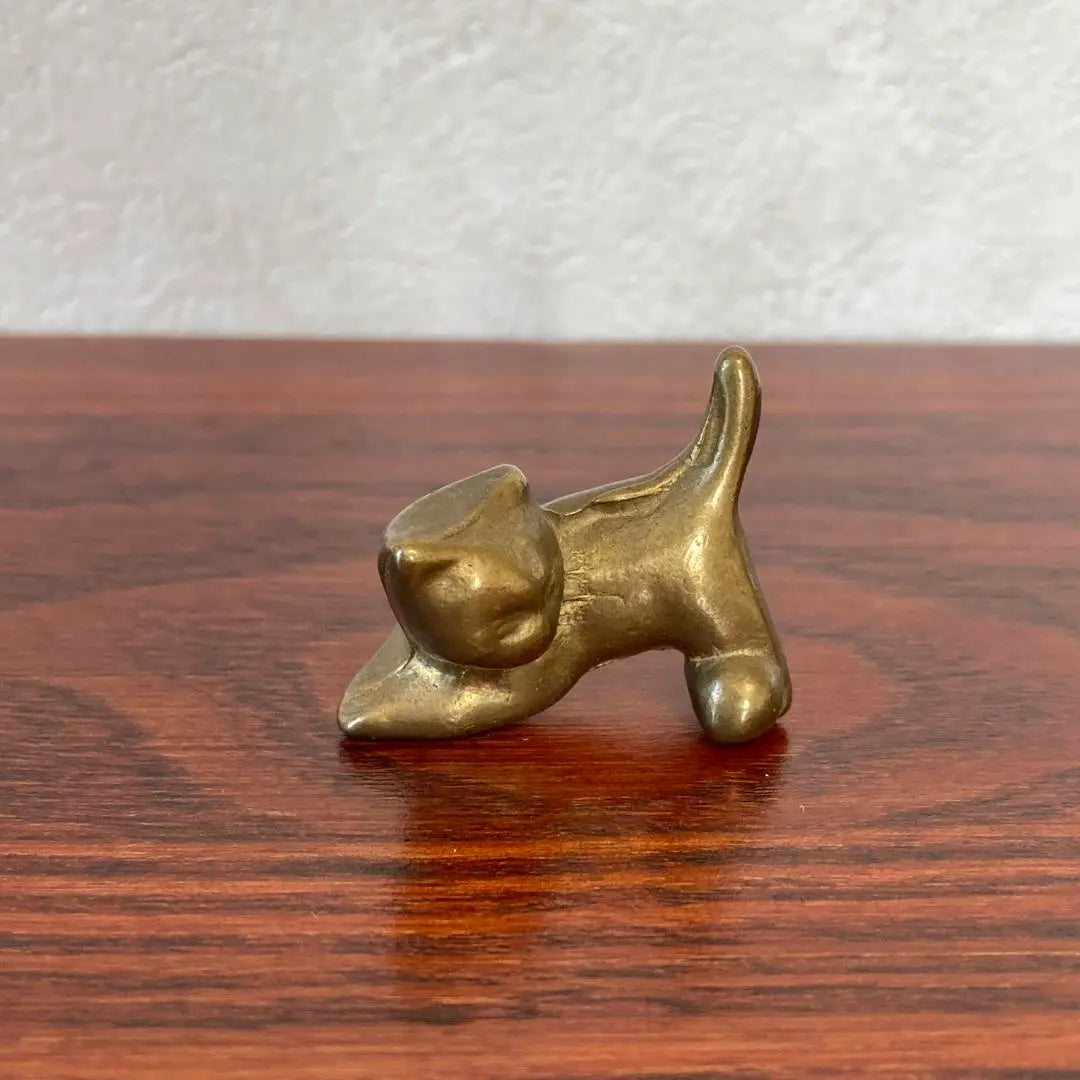 Cat Brass Brass Miniature Figurine Metal Figure Flea Market Vintage