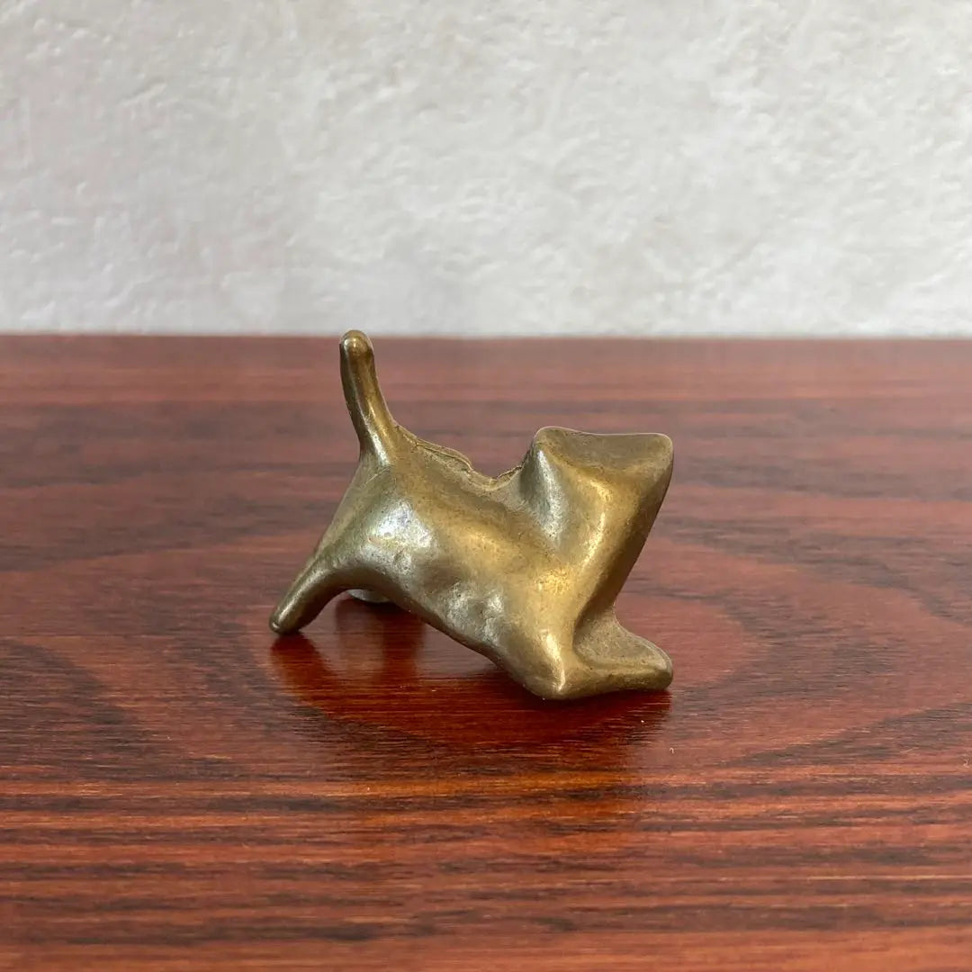 Cat Brass Brass Miniature Figurine Metal Figure Flea Market Vintage