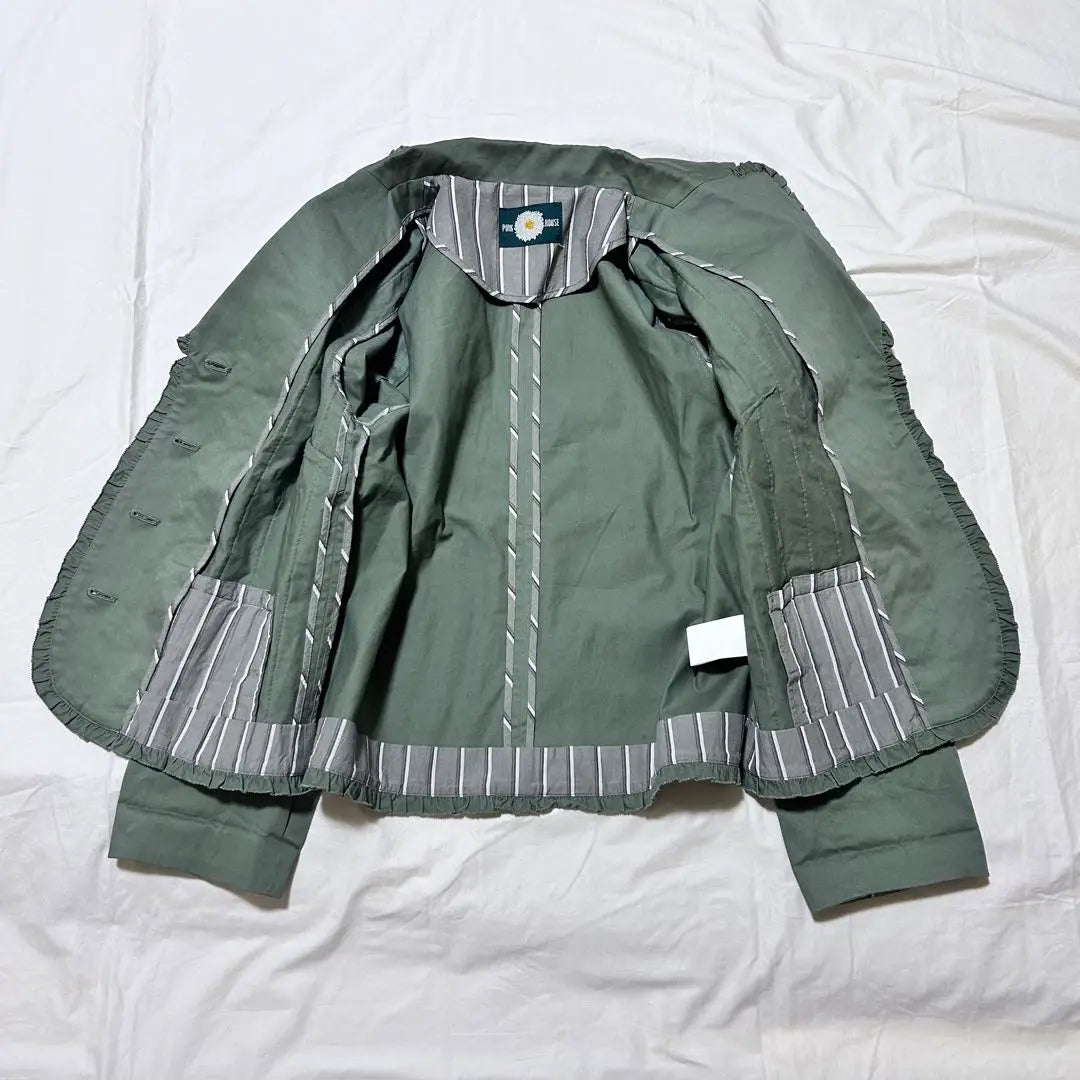 PINKHOUSE Chaqueta Entallada Con Volantes Caqui Lindo L | PINKHOUSE フリル テーラードジャケット カーキ 可愛い L