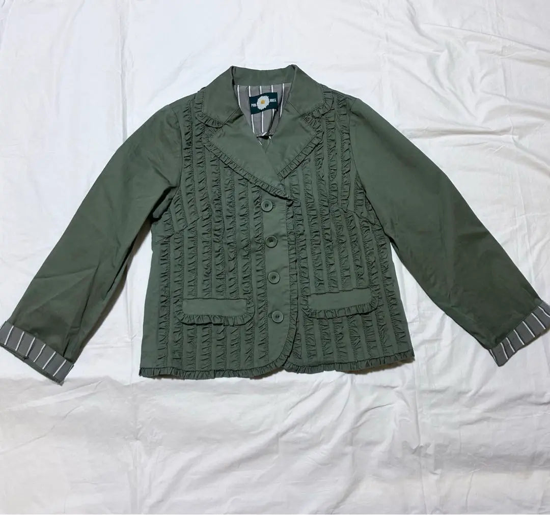 PINKHOUSE Chaqueta Entallada Con Volantes Caqui Lindo L | PINKHOUSE フリル テーラードジャケット カーキ 可愛い L