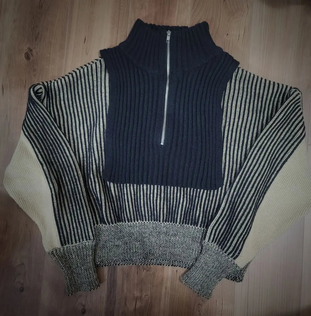 [KBF] Layered half zip knit