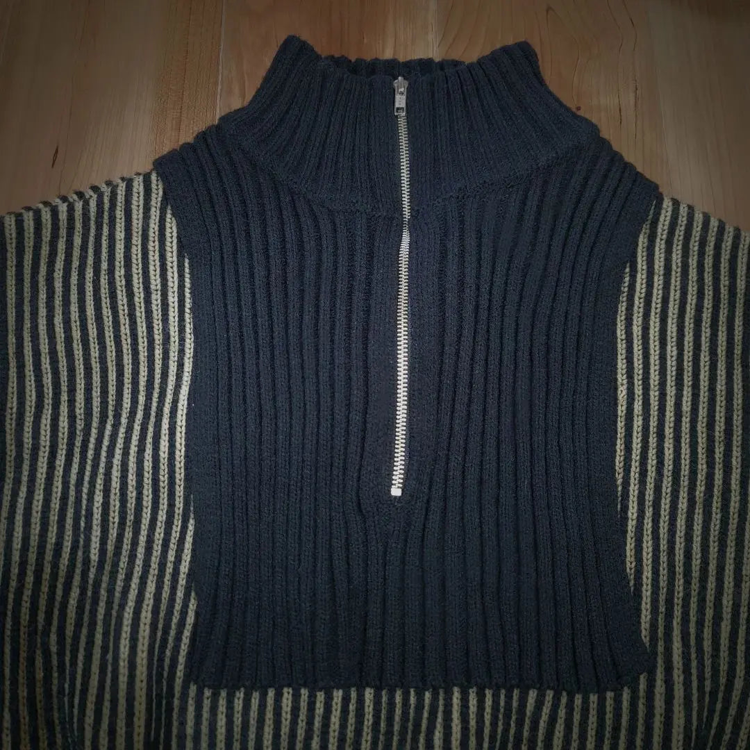 [KBF] Layered half zip knit