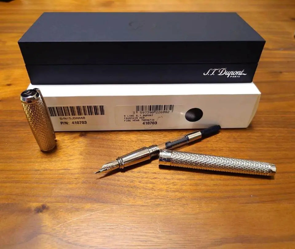 S -Du Pong Fountain Pen Lin D Fire Head Mnib Serial NO | エス・テー・デュポン万年筆　ラインD　FIRE HEAD　Ｍニブ　シリアルNo有