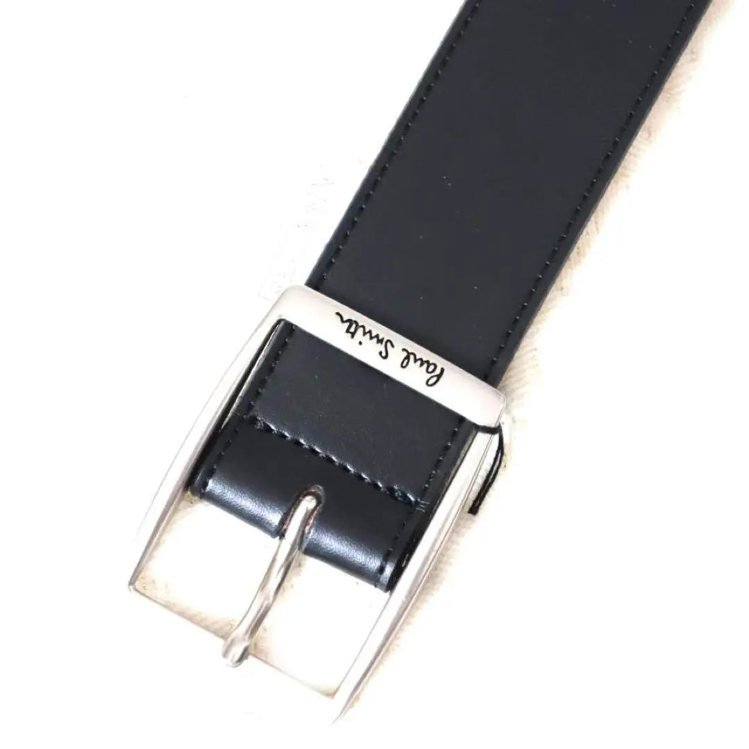 Paul Smith Belt [XL] Current Model Logo Square Leather Belt Black Unused