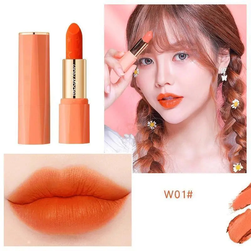 Naranja, W01, mate, lápiz labial, labio, RICH SOFT