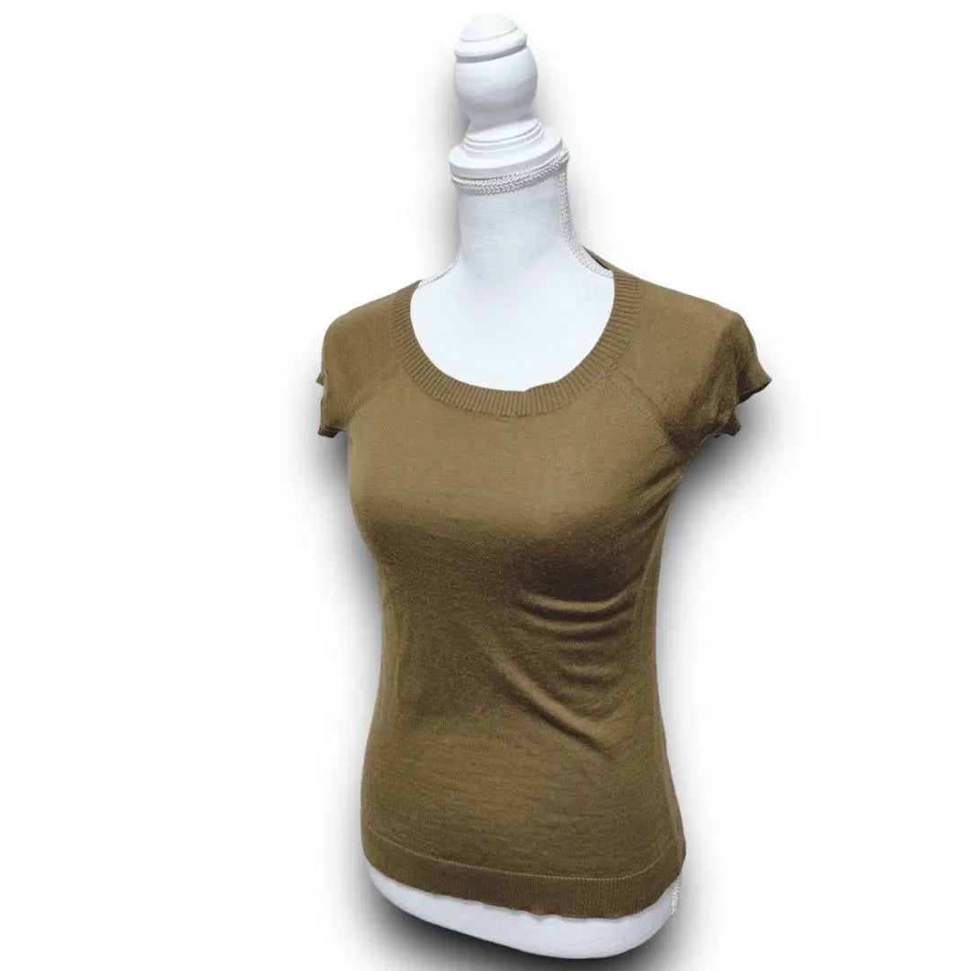 [Yoshieinaba] T-shirt size S, 70% cashmere, light brown color "413" | 【ヨシエイナバ】Tシャツ Sサイズ カシミア70% ライトブラウン色『413』