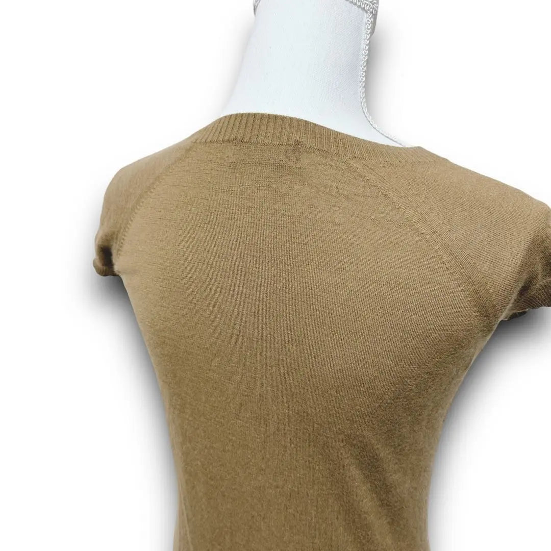 [Yoshieinaba] T-shirt size S, 70% cashmere, light brown color "413" | 【ヨシエイナバ】Tシャツ Sサイズ カシミア70% ライトブラウン色『413』