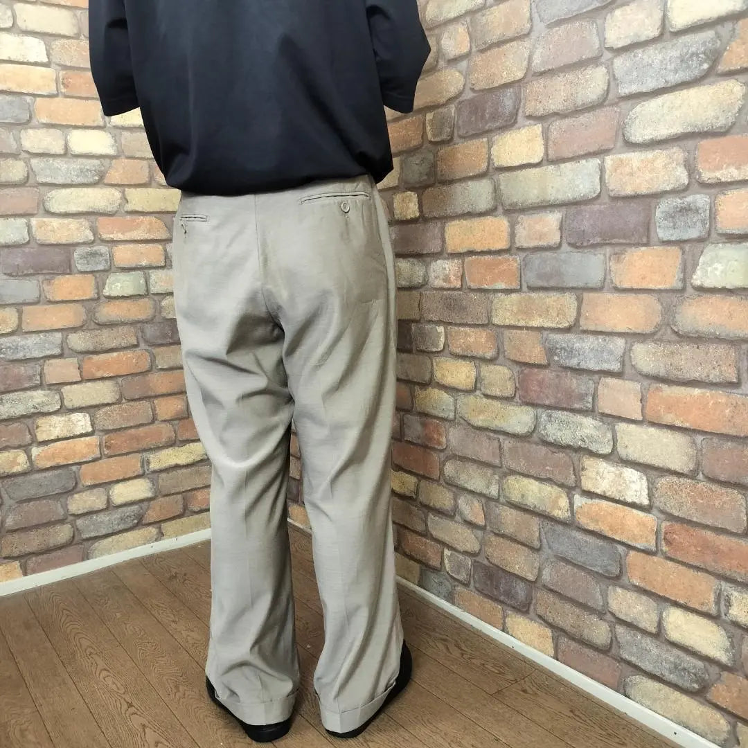 ★High quality★USA used clothing LINEAGE★2 tuck slacks, light brown SL1-258