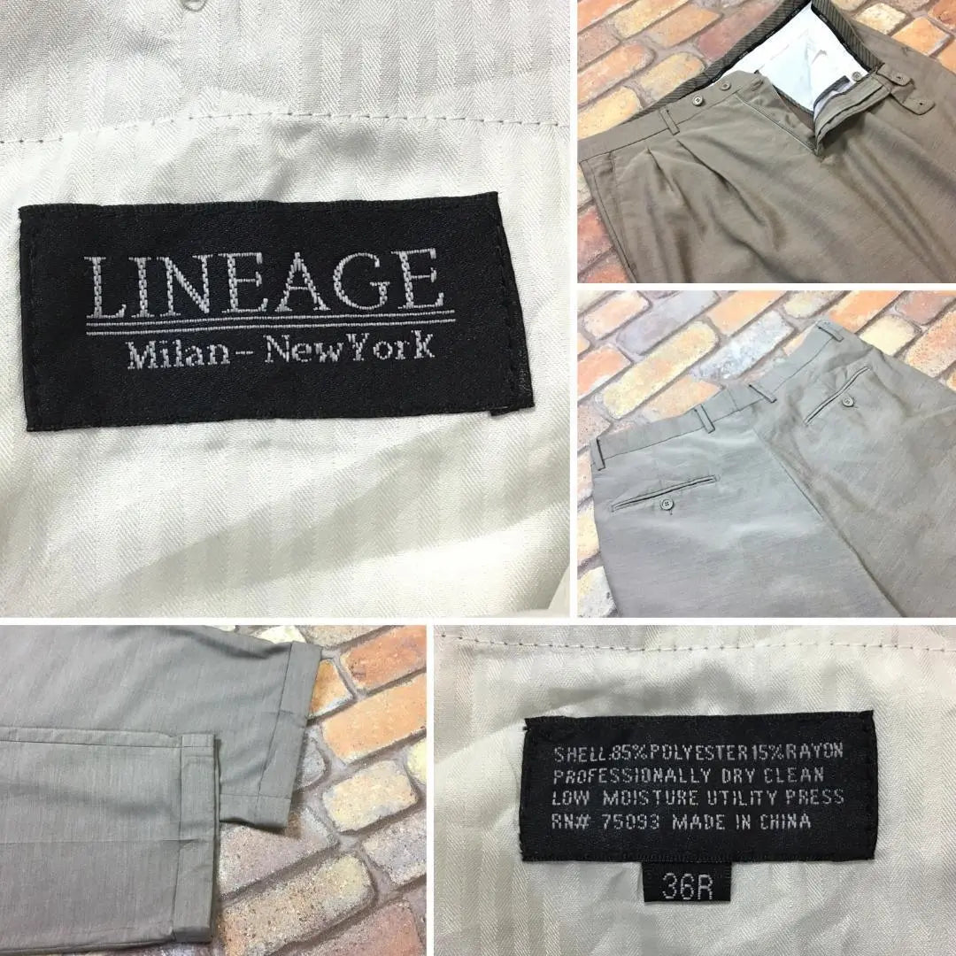 ★High quality★USA used clothing LINEAGE★2 tuck slacks, light brown SL1-258