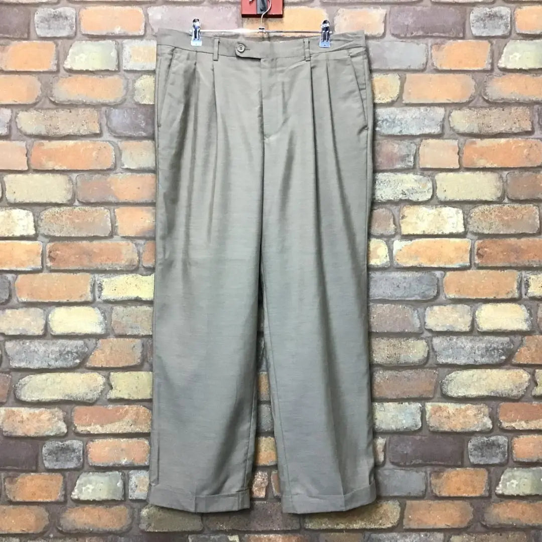 ★High quality★USA used clothing LINEAGE★2 tuck slacks, light brown SL1-258