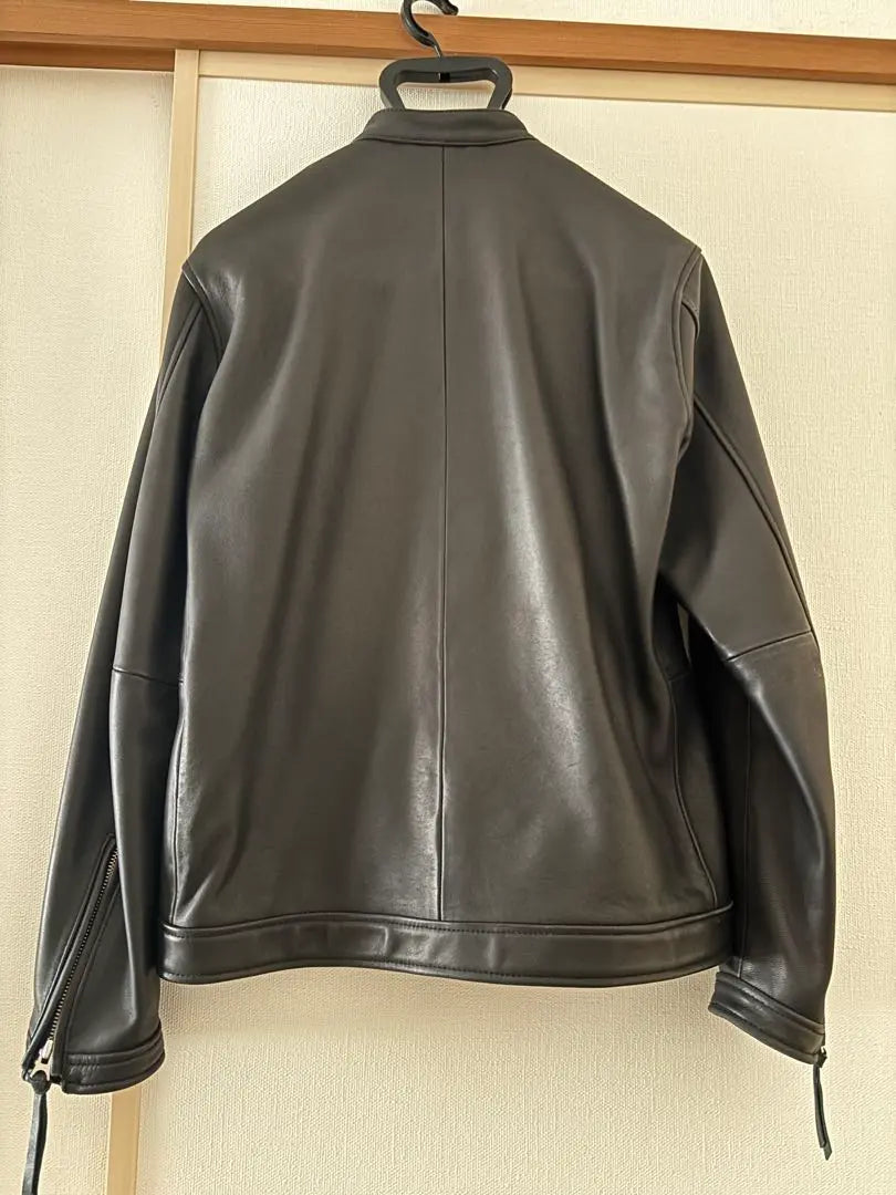 B: MING Leather Jacket Black Single Riders Jacket