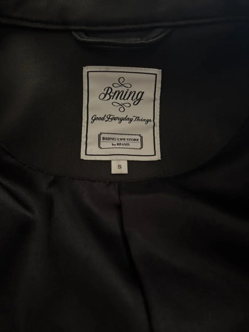 B: MING Leather Jacket Black Single Riders Jacket