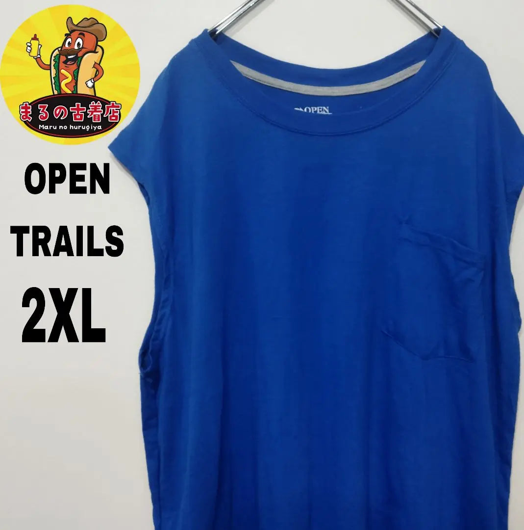 Camiseta sin mangas USA Vintage OPENTRAILS azul 2XL