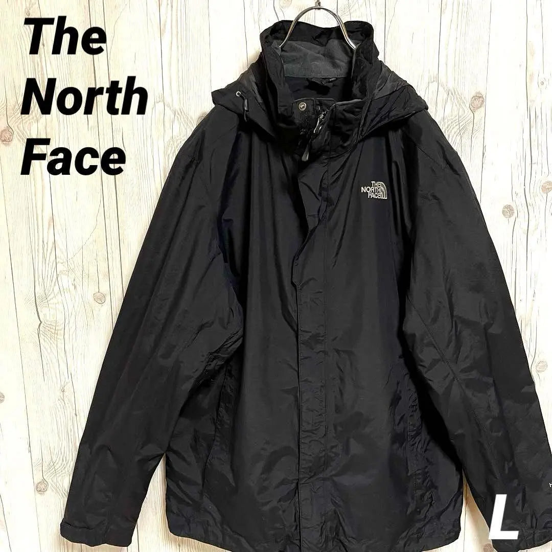 North Face Mountain Parka Men's L Size Black Black Nylon Jacket