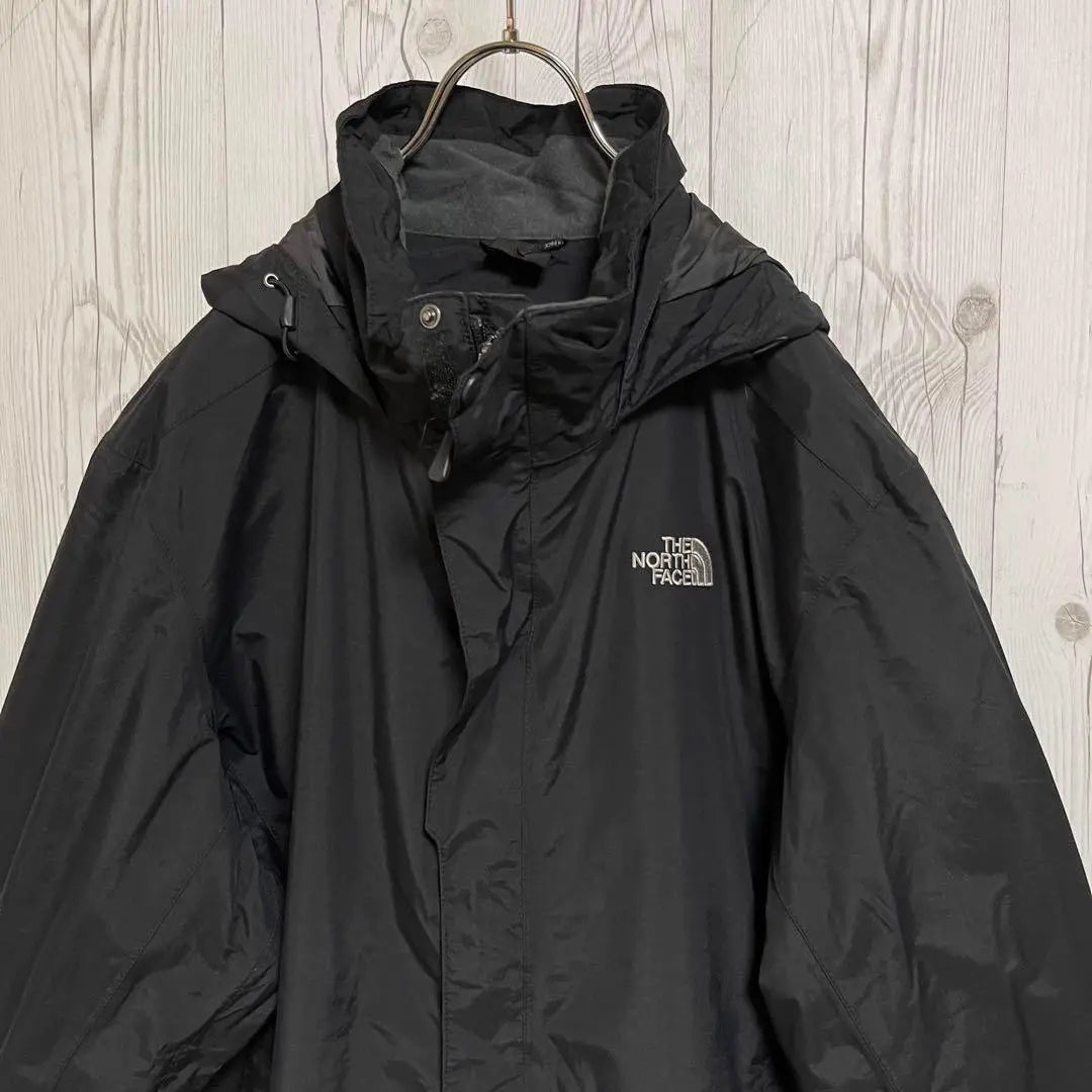 North Face Mountain Parka Men's L Size Black Black Nylon Jacket