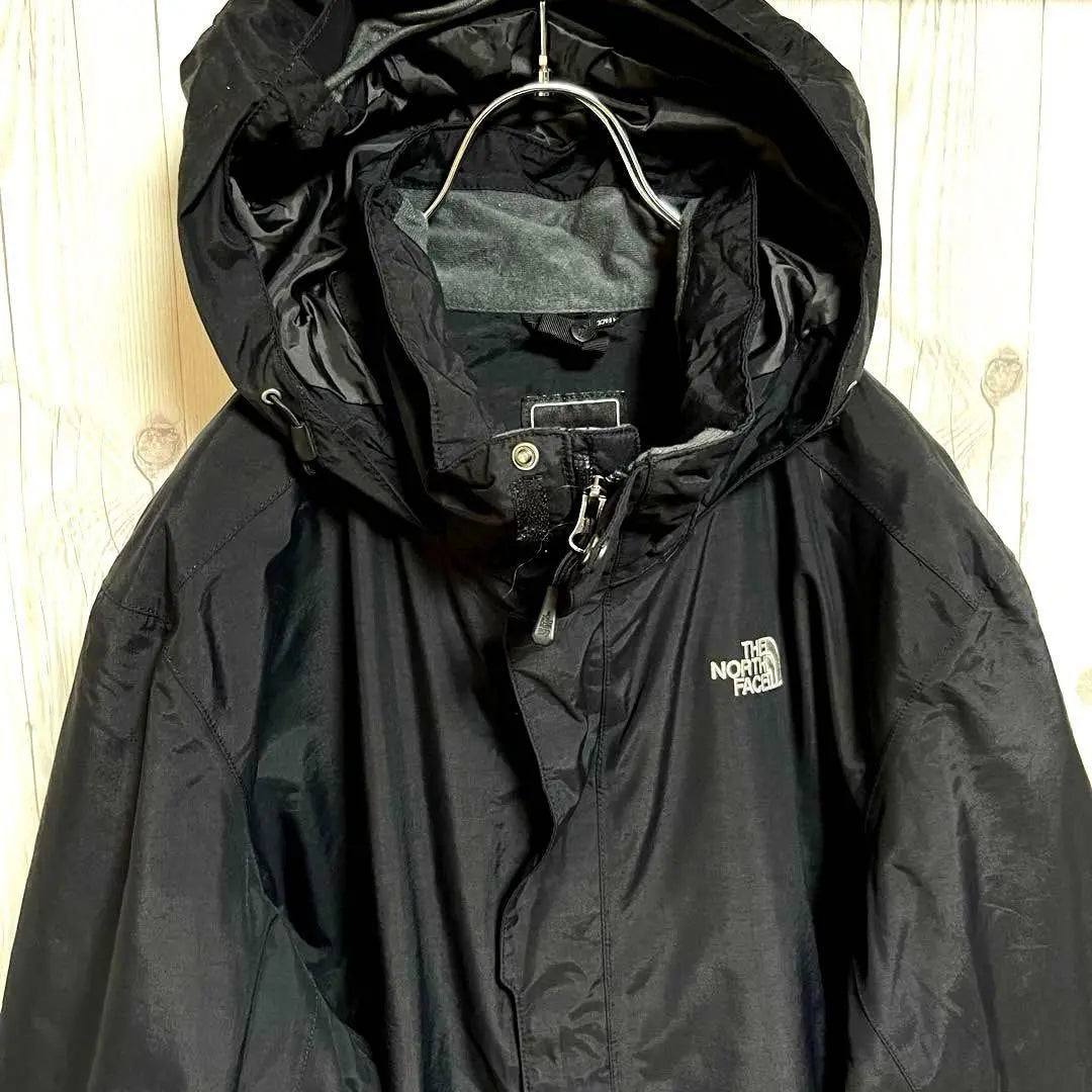 North Face Mountain Parka Men's L Size Black Black Nylon Jacket