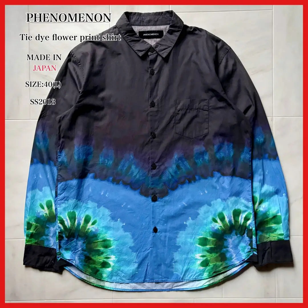 [SS2013/Hecho en Japón] Camisa con estampado Phenomenon Thai Daifura talla L | 【SS2013/日本製】 フェノメノン タイダイフラワープリントシャツ Lサイズ