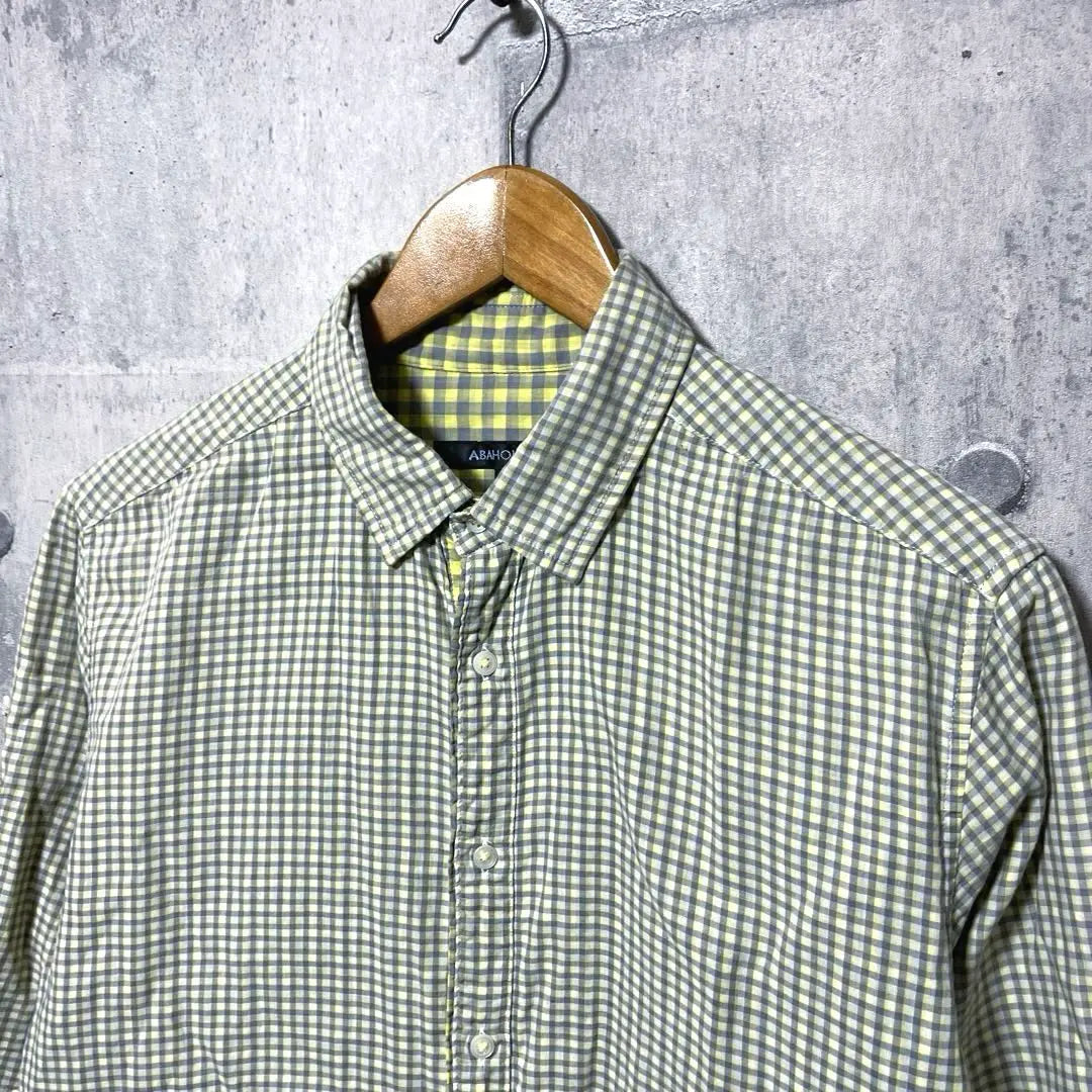 ABAHOUSE Men's 3/4 Sleeve Check Shirt 3