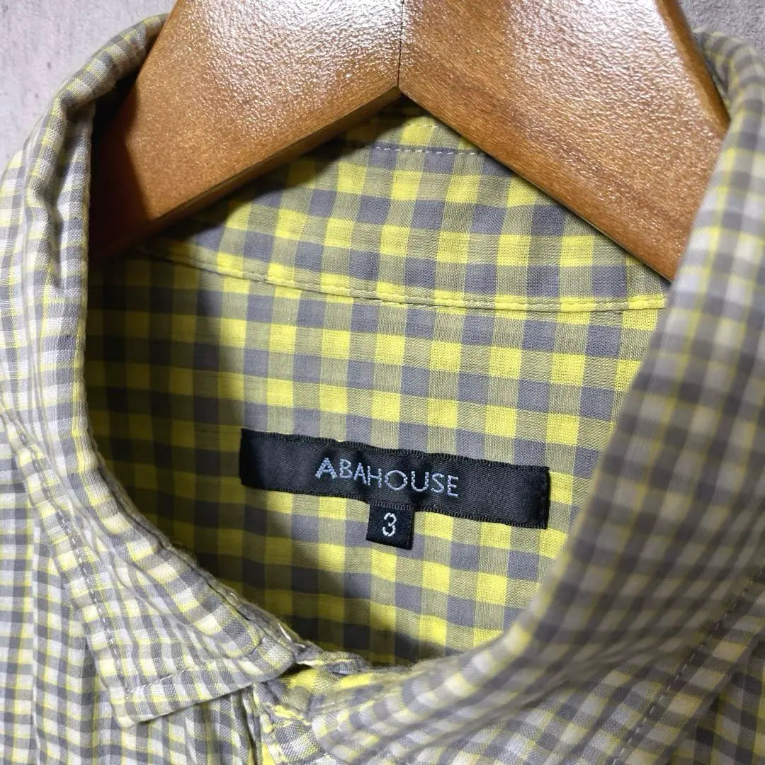 ABAHOUSE Men's 3/4 Sleeve Check Shirt 3