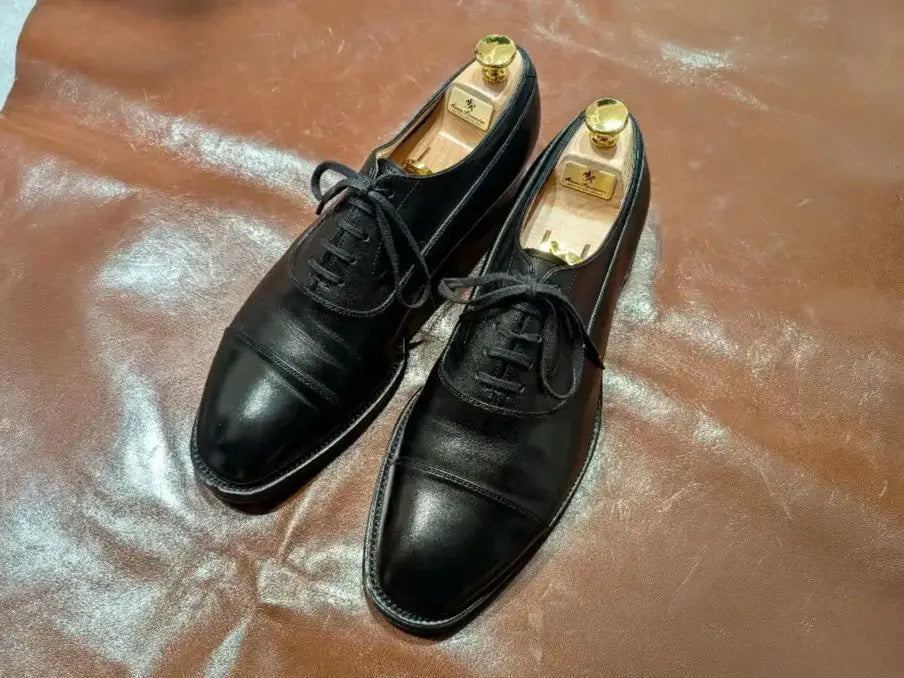 forme straight tip leather shoes